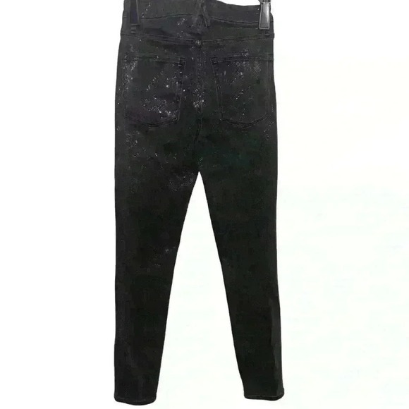 GOOD AMERICAN Good Waist High Rise Coated Metallic Snakeskin Jeans Size 2/26 - Picture 4 of 5